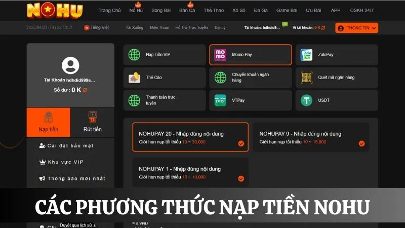 Tìm hiểu các phương thức nạp tại nhà cái